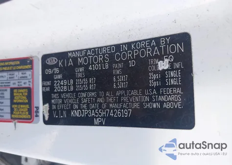 2017 Kia Soul + z USA, uszkodzony, nr VIN KNDJP3A55H7426197